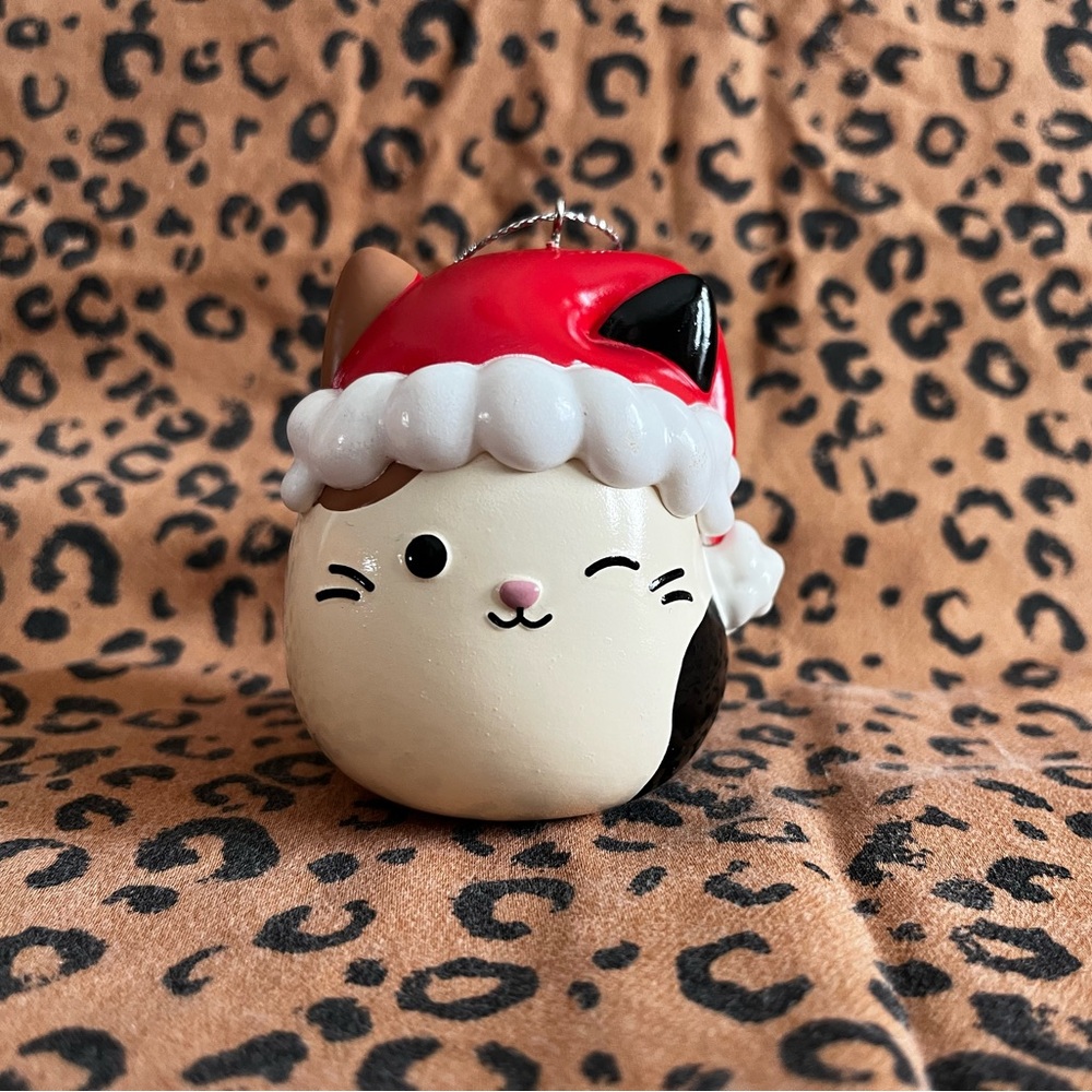Squishmallows Cam the Cat Ornament with Santa Hat